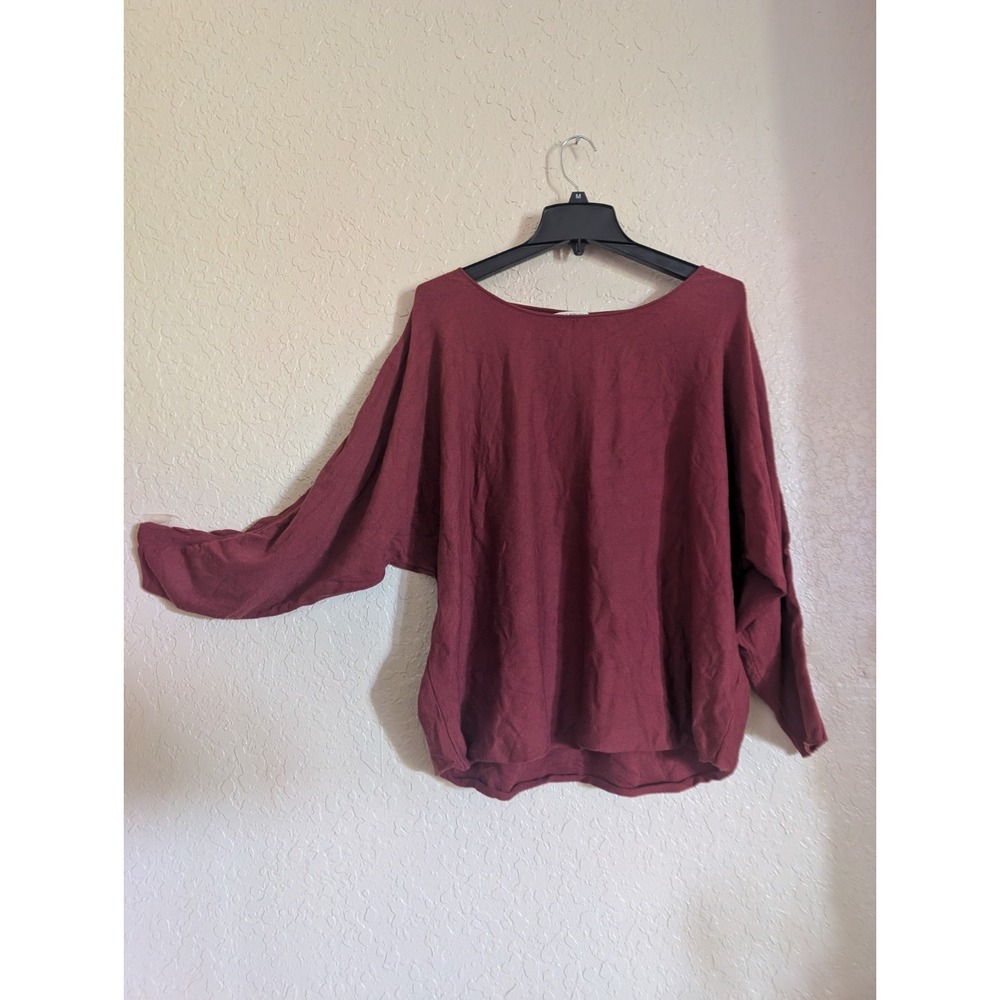 Max Studio Womens XXL Maroon Knit Pullover Long Sleeve Top 2W07S68A NEW